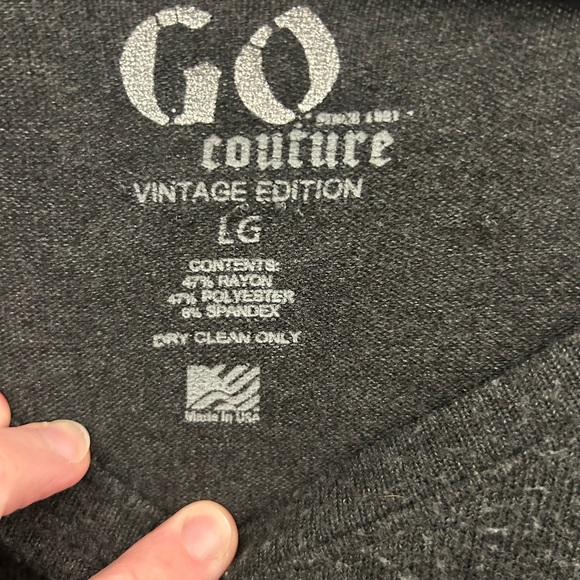 GO Couture Vintage Edition Gray Light Knit Sweater, Sz L-XL - Picture 5 of 10